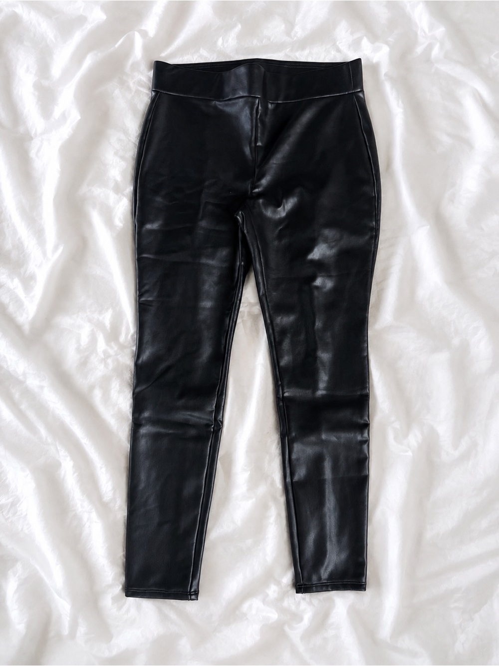 LOFT Black Faux Leather Jeggings